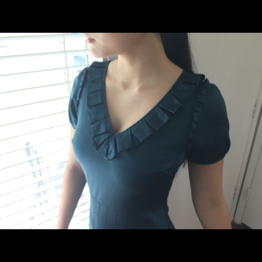 TOCCA Teal Silk V-Neck Dress Size 4